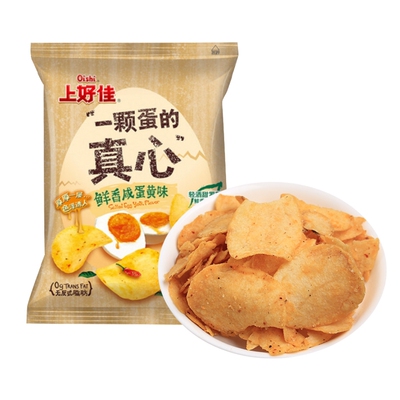 Картофельные чипсы Shanghaojia Tianyuan со вкусом яичного желтка, 90 г/пакет