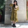 Mùa thu và mùa đông 2018 mới của Hàn Quốc phiên bản của phần dài lỏng tie Một từ váy eo cao váy của phụ nữ sinh viên váy thủy triều váy dài
