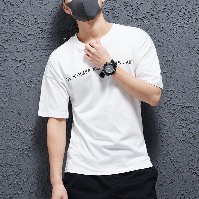 2018春夏新款t恤男潮短袖 宽松版型 日系模特图tx06-p35特