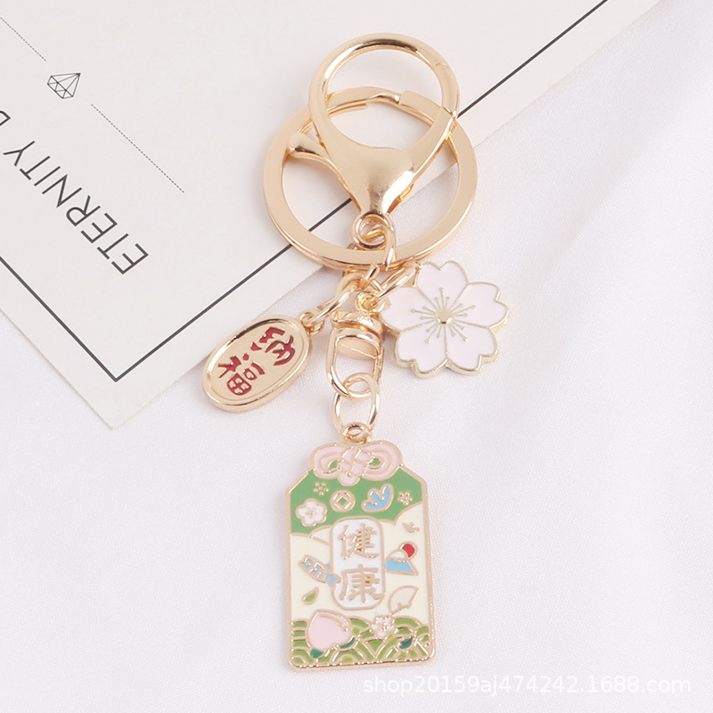 Q550-3new pattern Listing Alloy flower Key buckle lovely rabbit thin ginseng Metal parts originality trend Key ring Hanging decoration
