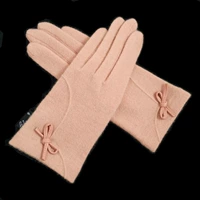 Демисезонные перчатки, элегантный ремень с бантиком, простой и элегантный дизайн