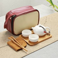 Чай набор 2 чашки месяца белого (кожаная упаковка+аксессуары)