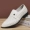 Mùa hè 2019 dép da trắng nam Anh kinh doanh giày da rỗng xu hướng dệt giày lỗ thoáng khí - Sandal giày sandal nam