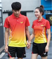 2021 New Butterfly / Butterfly Bateball Quần áo Quần áo Suit Men and Women Summer Short-Tay áo ngắn Sấy khô Thể thao Jersey áo thun dài tay the thao nam