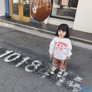 Mùa xuân 2018 cho bé gái cotton áo len dài tay cho bé quần nhung kẻ giản dị quần bé mẫu giáo hoang dã