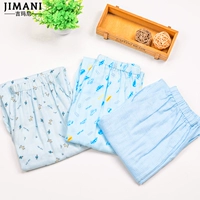 Đồ ngủ trẻ em quần cotton mùa hè mỏng phần đồ ngủ nhà điều hòa không khí quần cotton gạc bé trai lớn bé trai quần nam