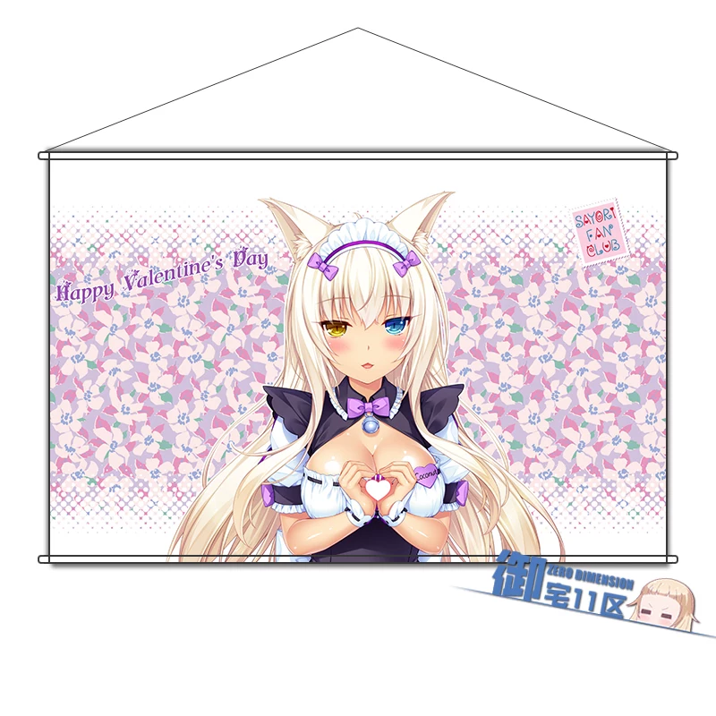 Аниме-панно NEKOPARA chocola и maple, 60×90 см или брелок, ПВХ/металлический держатель