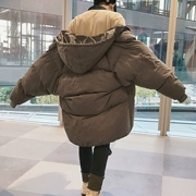 Mùa đông giản dị đôi áo khoác cotton dài phần nam triều Hàn Quốc phiên bản dày của thanh niên xuống áo khoác cotton cỡ lớn áo khoác nam