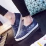 2018 mùa xuân phẳng mở denim giày vải nữ Hàn Quốc phiên bản của sinh viên hoang dã Lok Fu giày một bàn đạp giày lười giầy cao gót nữ