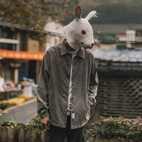 Rabbit Xiansen nguyên bản Nhật Bản dụng cụ retro áo khoác xu hướng đồng quê áo khoác nam áo ve áo giản dị áo cardigan - Áo khoác vest nam