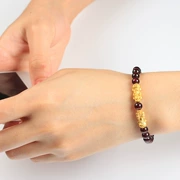 Vòng tay giả vàng garnet 3D cứng vàng 貔貅 vòng tay Việt Nam Sha Jin đôi nam nữ mẫu may mắn chuyển hạt trang sức - Vòng đeo tay Clasp