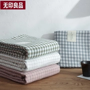 Mùa hè MUJI tấm một mảnh cotton Nhật Bản lưới màu đơn rắn vải bông là giường bông tinh khiết - Khăn trải giường