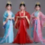 Trang phục thiếu nhi Nữ Đường triều đình Hoàng đế Hoàng hậu Nữ hoàng Red Trailing Thêu Công chúa cổ Hanfu Sân khấu - Trang phục trang phục dân dộc các nước trẻ em