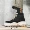 Huaxi FA Giày nam Hàn Quốc xu hướng giày đế dày dày mùa thu và mùa đông ren dụng cụ giày nam da trơn màu đen Martin ủng