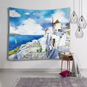 Bắc âu ins treo tường vải nền trang trí canvas phòng ngủ phòng khách phong cách Địa Trung Hải tấm thảm sofa khăn khăn trải bàn