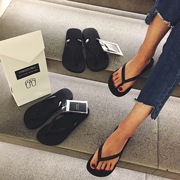 New onedouble đen flip-flops nữ pinch chân dép đi trong nhà phụ nữ mùa hè mặc non-slip đáy phẳng với giày bãi biển