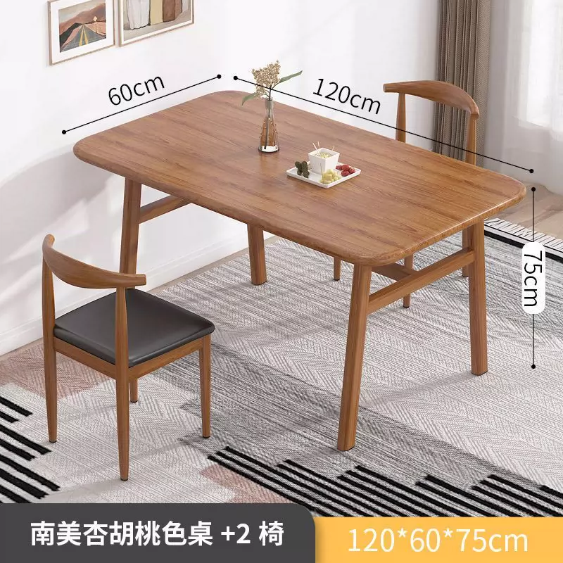 Bàn ăn ghế ăn bàn giả gỗ nguyên khối kết hợp căn hộ nhỏ hình chữ nhật phong cách Bắc Âu đơn giản nhà hàng cà phê hiện đại 
