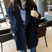 Áo khoác nhỏ nữ đoạn ngắn 2018 áo len mới sinh viên Hàn Quốc đôi ngực mùa đông áo len nữ