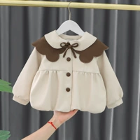 Осенняя куртка для девочек, детский топ, весенний плащ, весенняя одежда, в западном стиле