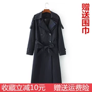 2018 沧 澜 圣迪奥 秋装 mới chính hãng đôi ngực ve áo vành đai áo gió áo khoác nữ S18381826