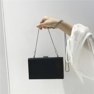 taobao agent Acrylic small silver brand chain, shoulder bag, bag strap, chain bag