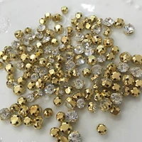 Super Flash Golden Double Ear Claw Diamond A -Class Slim Glass Diamond Diy Jewelry Accessory 1 часть 100 граммов