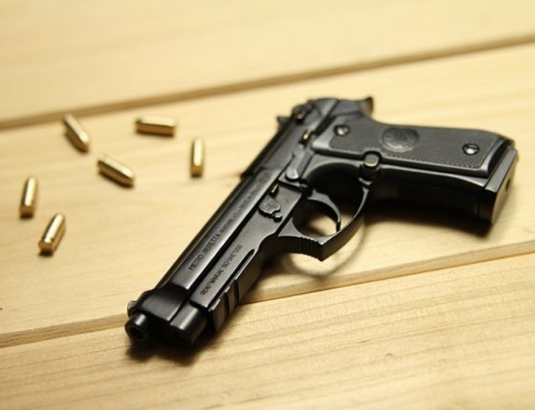Black + 6 Rounds All In One Bullet + SilencingAlloy Empire U.S.A beretta  M92 Model 1 : 2.05 Metal Full disassembly No Can launch Toys Pistol
