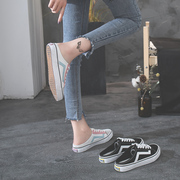 Ins siêu giày vải lửa nữ mùa hè half board sinh viên giày Hàn Quốc phiên bản của ulzzang không có gót chân một bàn đạp dép lười biếng