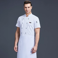 Белый фартук, короткий рукав