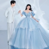 Синее свадебное платье для влюбленных, коллекция 2023