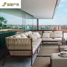 Диван из ротанга 北欧户外藤编沙发藤艺客厅阳台家具藤椅创意庭院茶几休闲双人沙发