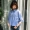Nhỏ tươi sọc áo sơ mi nữ mùa xuân và mùa hè mới của Hàn Quốc phiên bản của lỏng tie năm điểm tay áo ve áo ngắn áo sơ mi búp bê áo sơ mi ngắn tay