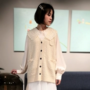Áo vest nữ dệt kim ACTREE mặc mùa xuân và thu 2019 mới của phụ nữ Hàn Quốc áo khoác không tay v-cổ - Áo vest