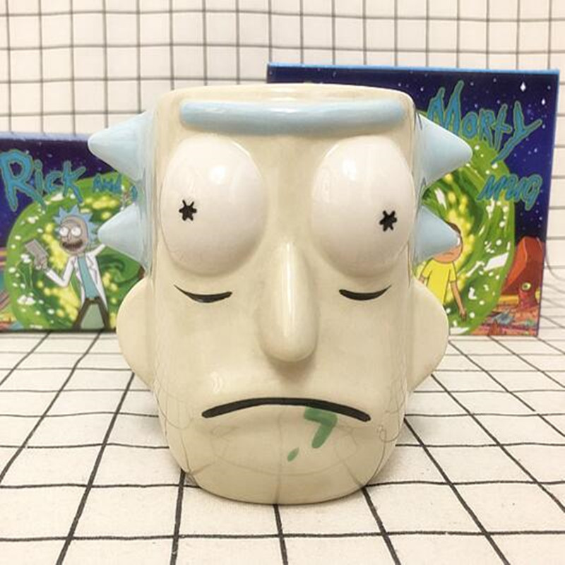 Old ManRick And Morty rick  and Modi three-dimensional 3D originality Cartoon Mug high-capacity Water cup glass