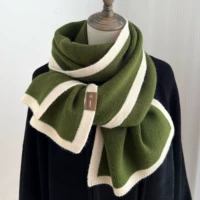 Расширенный трикотажный небольшой дизайнерский универсальный шарф подходит для мужчин и женщин, тренд сезона, премиум класс