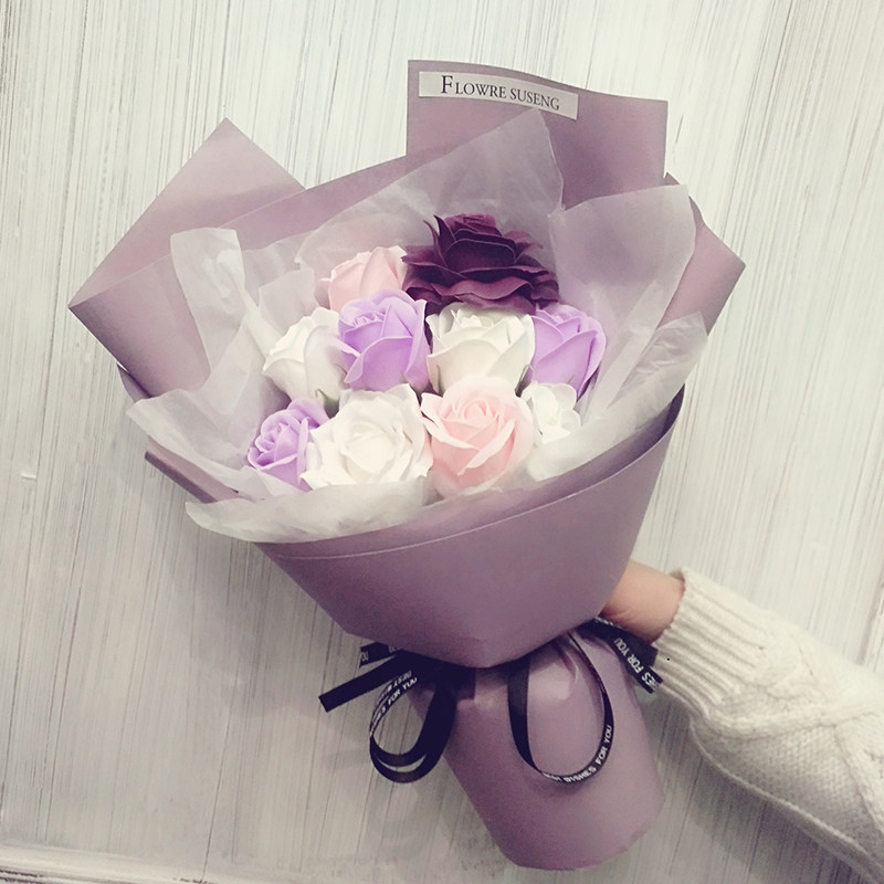 38妇女节情人节礼物送女友生日女生玫瑰花仿真花束香皂花特别