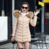 Chống mùa bông quần áo nữ 2018 phần dài bông áo lông thú lớn cổ áo dày áo Hàn Quốc phiên bản của mỏng mỏng xuống bông áo khoác thủy triều Bông