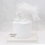 Trang trí bánh nướng White Crown Swan Cake Trang trí in gió Trang trí Flamingo - Trang trí nội thất đồ dcor quán cà phê