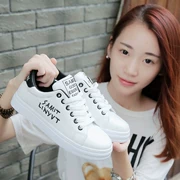 Mùa hè 2018 mới giày trắng hoang dã giày sinh viên Giày vải Hàn Quốc giày đế dày đế phẳng màu trắng
