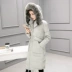 Chống mùa xuống áo khoác của phụ nữ phần dài Hàn Quốc phiên bản của lỏng đầu gối dày ấm màu trắng vịt xuống cổ áo lông thú lớn giải phóng mặt ... Xuống áo khoác