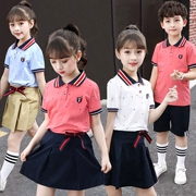 Màu hồng lớp một tiểu học quần áo lớp mẫu giáo quần áo mùa hè đồng phục học sinh nữ lớp ba váy quần phù hợp - Đồng phục trường học / tùy chỉnh thực hiện
