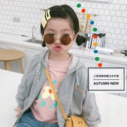Áo len bé gái trùm đầu 2019 mùa thu mới bé gái phiên bản Hàn Quốc của áo thun cotton màu tinh khiết - Áo khoác