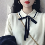 Mùa thu và mùa đông Phụ nữ phiên bản Hàn Quốc của chiếc nơ lỏng lẻo mũ trùm đầu rất cổ tích áo len ngọt ngào áo khoác học sinh - Cộng với kích thước quần áo