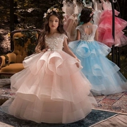 Cô gái thảm đỏ sàn catwalk chương trình công chúa váy nhỏ máy chủ đàn piano hiệu suất quần áo trẻ em ăn mặc hoa cô gái tutu mùa hè