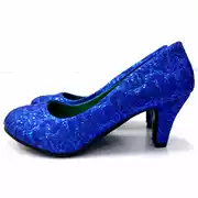 Giày cưới, giày nữ màu xanh, giày cô dâu, giày sedan, giày cưới, giày nướng bánh mì xanh, mùa đông thấp, giày đơn, cỡ lớn