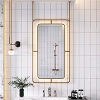 Ванная комната светящиеся зеркало подвесная металлическая коробка Потолок прямоугольная выдолбленка с легким зеркалом в семье в отеле.