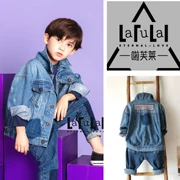 Quần áo trẻ em của Lafley 2019 mùa thu mới bé trai và bé gái màu áo khoác denim phiên bản Hàn Quốc của quần jean bóng chày 1623 - Áo khoác