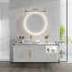 Tủ phòng tắm kết hợp ánh sáng sang trọng phiến đá tích hợp chậu phòng tắm chậu rửa chậu rửa mặt gương thông minh
