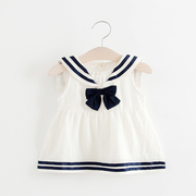 Quần áo trẻ em cô gái váy váy mùa hè trẻ em hải quân váy 01-3 tuổi trẻ em bé mùa hè ăn mặc