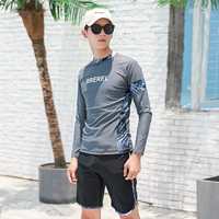 Серая печать мужская круглая шея+серая шорты для печати